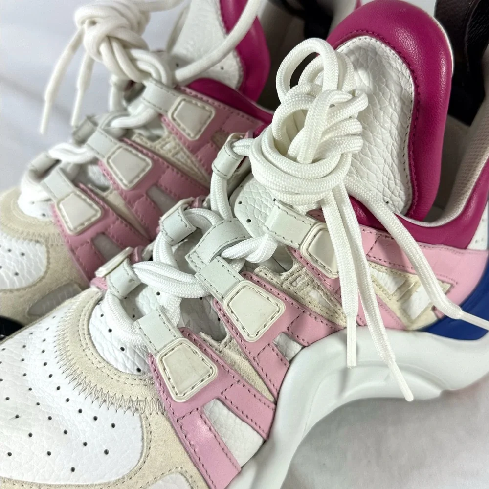 LOUIS VUITTON Multicolor Leather LV Archlight Women Sneakers Made in Italy 36.5 - Picture 7 of 17
